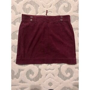 LOFT Burgundy Corduroy Miniskirt SZ 10 Preppy Classic Fall Winter Layering